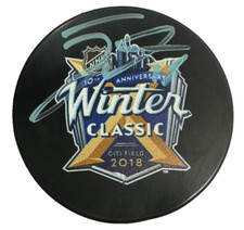 Jack Eichel Autographed 2018 Winter Classic Hockey Puck NHL BAS CitiField