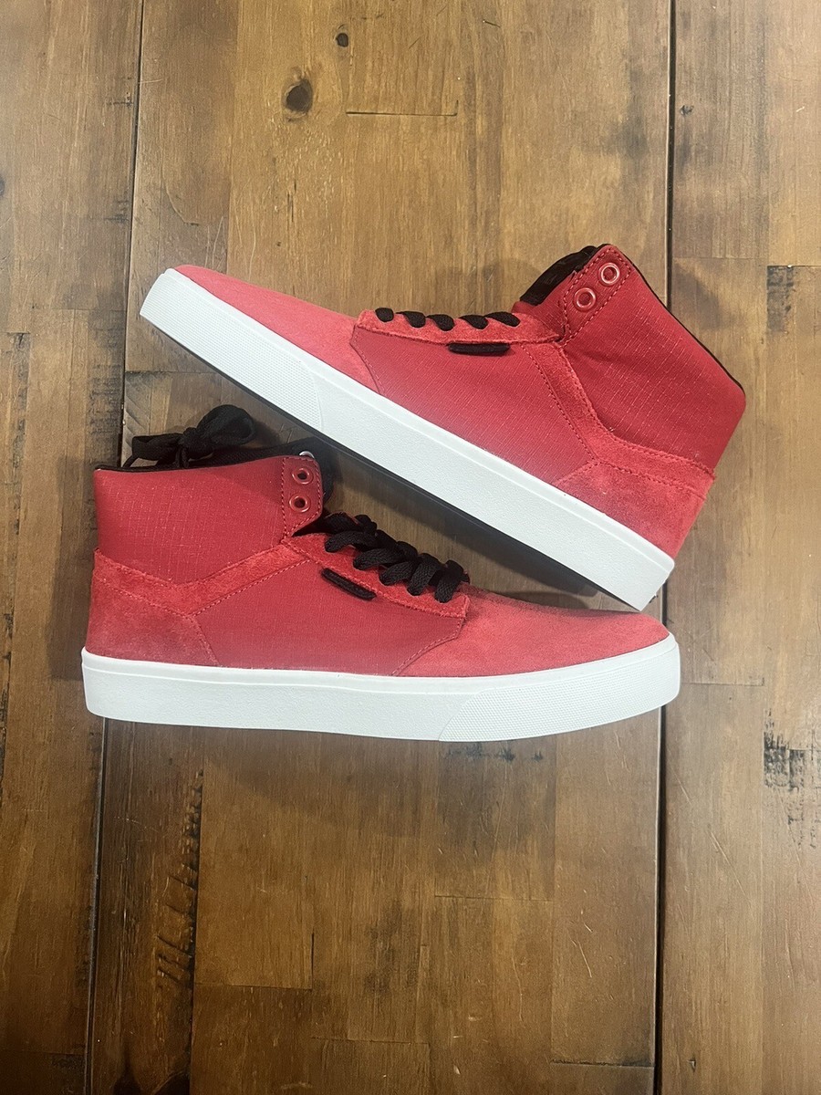 SUPRA Shoes Mens 9.5 Yorek HI Red White Skater Streetwear | eBay