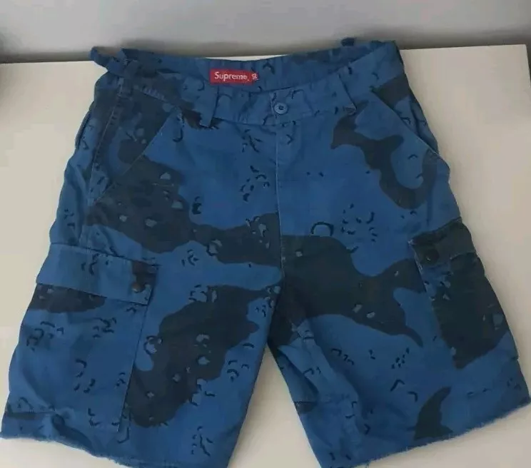 Shorts Cargo Camouflage Teinté SS21 Supreme Taille 30 Bleus