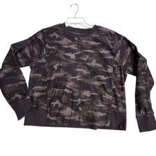 Athleta Camo Crewneck Long Sleeve Pullover Sweatshirt Sz Lg