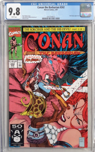 🔥CONAN THE BARBARIAN #242 CGC 9.8🗡MARVEL 1991*JIM LEE*RED SONJA*WHT❄PGS*#4013* - Picture 1 of 3