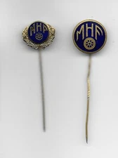 Motorist Society Sobriety Association Sweden MHF Two Vintage Member Metal Pins