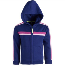 ID Ideology Girls Colorblocked Hoodie Zip Up Sweatshirt Tartan Blue Size XL