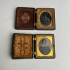 Antique Daguerreotype Photo Union Case Lot Victorian Young Woman Mother Dress