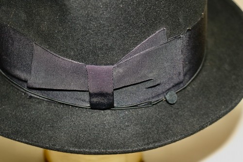 Borsalino Lazzaro San Remo vintage black fedora hat 7 1/8 - Picture 3 of 11