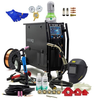 SET Spartus  MIG/MAG DOPPEL PULS 300A Synergia Kühler Inverter Schweißgerät WIG