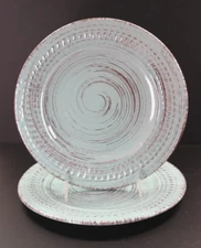 Home Essentials Cosenza Turquoise / Aqua 8.5" Salad Plate, Set of 2