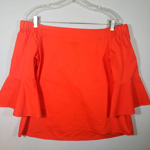 Cupio Orange Off Shoulder Top Fall Sz M Flare Ruffle Slerve Halloween - Picture 2 of 8