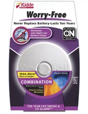 KIDDE Worry Free Battery-Powered Smoke and Carbon Monoxide Alarm with Voice Alar