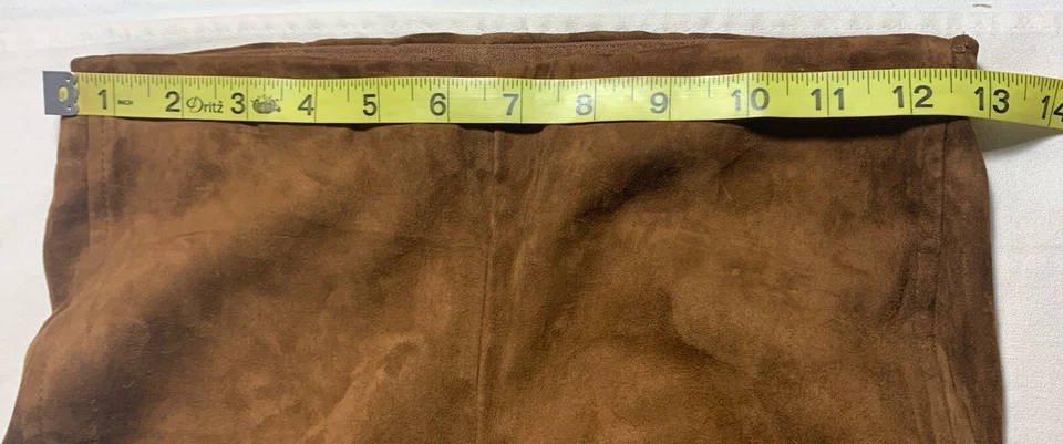 POLO RALPH LAUREN Leggings de Gamuza W 26” Marrón Elastizado Cremallera Pantalones al Tobillo Foto 3 de 4