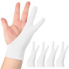 4pcs Artist Drawing Glove l Size Two Fingers Graphics Painting Glove White