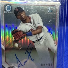 Bowman 2018 Chrome Prospect Refractor Auto #BCPA-AF Flores /499 Red Sox