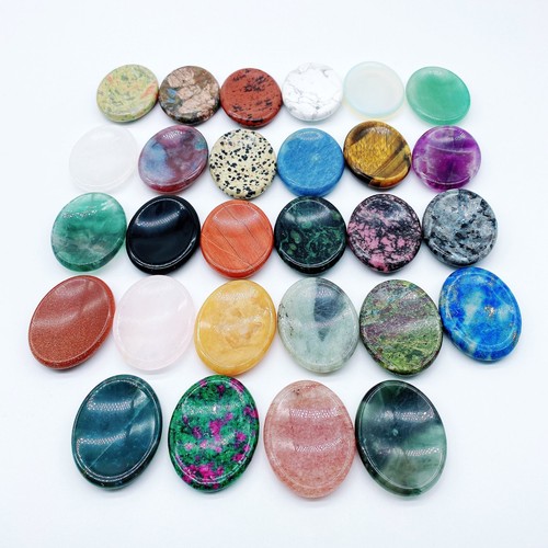 10pcs Natural mixed material Worry Stone Palm Crystal Quartz Healing Decorate - Picture 5 of 5