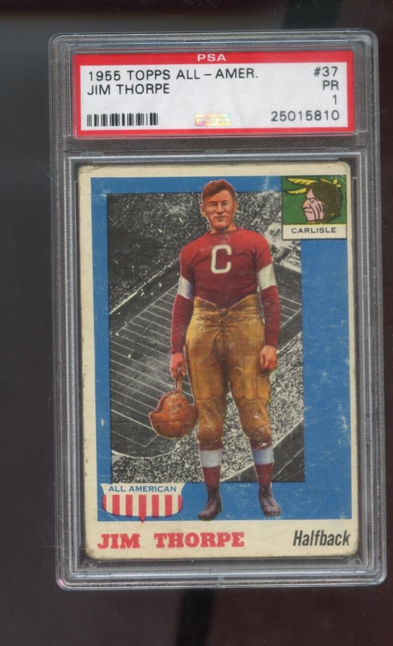 1955 Topps All-American #37 Jim Thorpe PSA 1 Graded Football Card Carlisle