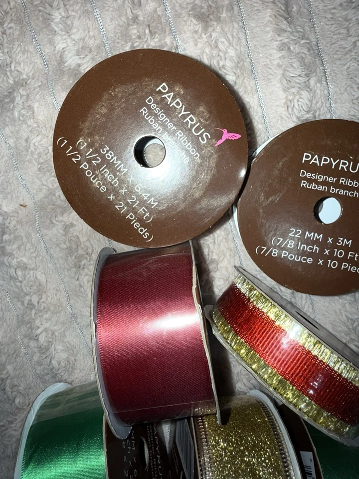 Fita designer papiro 8 rolos - coleção prata ouro verde vermelho nova em folha - Imagem 2 de 3