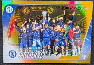 2025 UEFA Club Competitions 2024-25 Title Winners Gold Foil /50 Chelsea FC SP 
