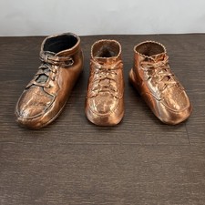 Baby Shoes Brass Bronze Copper Vintage Shoes Mid Century 50's