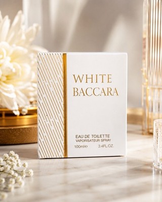 White Baccara Eau De Toilette By EBC. 3.4 Oz. New In Sealed Box