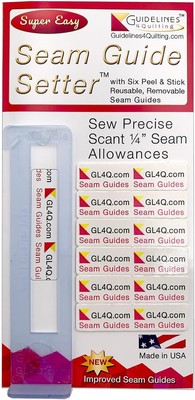 Guidelines4Quilting Super Easy Seam Guide Setter with 6 Reusable Adhesive... 