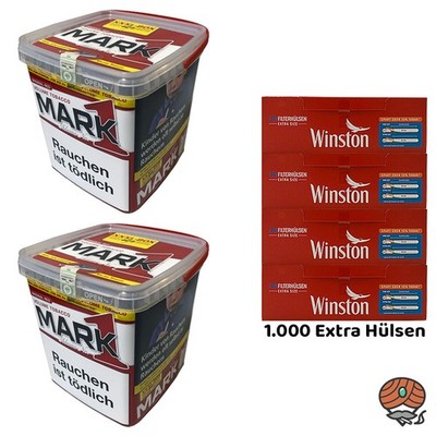 Mark Adams No. 1 Volumentabak XXXL-Box 2x 400g + 1000 Winston Extra Hülsen