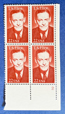 Scott #2239 - T.S. Eliot, Plate Block Of 4, LR - MNH - From 1986
