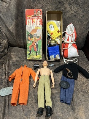 Vintage 1964 Gi Joe 1969 Adventurer Figure With Original Box  & Accessories