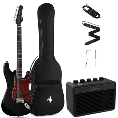 Donner DST-200 Chitarra Elettrica Single Coil Split HSS Pickup 7 Toni e Amplificatore