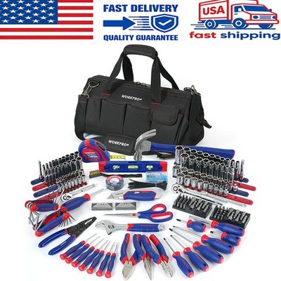 WORKPRO 322-Pieces Home Repair Tool Kits Basic Household Hand Tool With Tool Bag