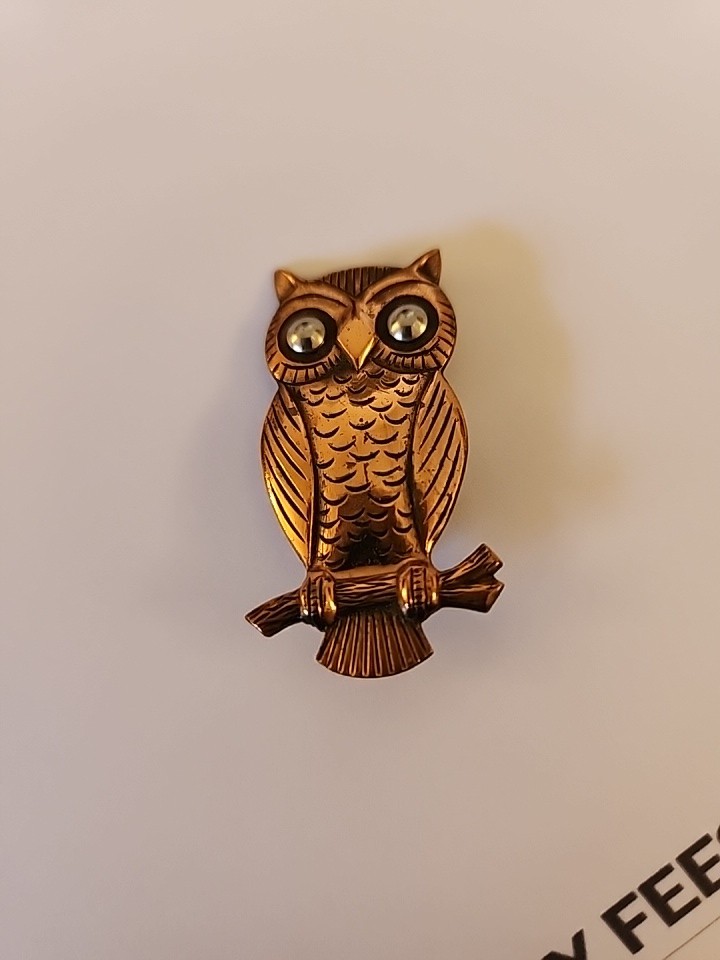 Solid Copper Owl Pin / Brooch - image 8