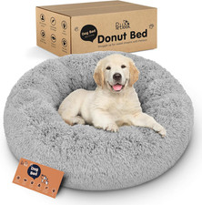 Donut Dog Bed - Premium Comfort for Anxiety Relief - Fluffy  Calming Design wit