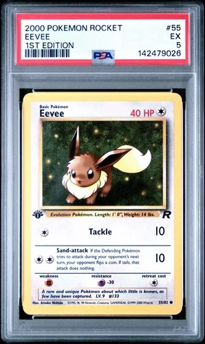 2000 Pokémon Rocket Eevee #55 1st Edition PSA 5