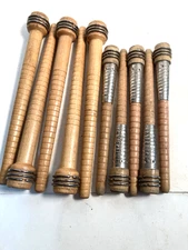 Wood Spools, bobbin, Quills 7" SILVER SLEEVE and 8.75", Primitive lot of 10