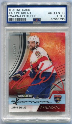 Aaron Ekblad Autographed 2021 - 2022 Upper Deck Synergy Card #EP-AE 24/899 PSA/D