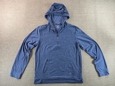 Layer 8 Shirt Mens Medium Blue Hooded Long Sl...
