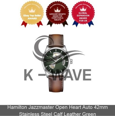 Hamilton Jazzmaster Open Heart Automatik 42mm Edelstahl Kalbsleder Grün