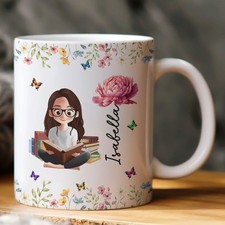 Birth Flower Book Lovers - Personalized Mug 1...