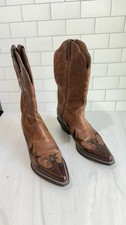 ARIAT WOMENS LEATHER COWBOY BOOTS BROWN POINT...