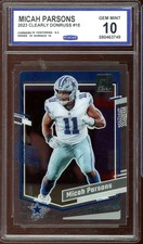 Micah Parsons Card 2023 Clearly Donruss #15 CGC 10
