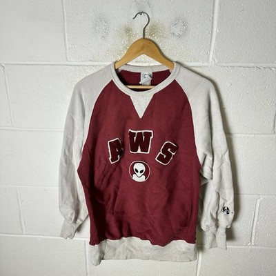 Vintage Alien Workshop Sweatshirt Herren Medium Rot Grau Skater 90s Skate AWS