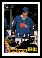 1987 OPC O-Pee-Chee Hockey #185 Anton Stastny Signed Autograph (no COA)