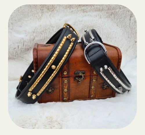 Heavy Duty Stud And Spike Collar And Lead For Dogs Premium Best Grade Leather . - Picture 9 of 11