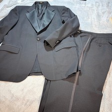Bill Blass Mens Black Tuxedo Suit Jacket Pants Formal Eveningwear