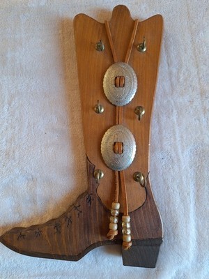 Handmade Cowboy Boot Key Storage Rack Fancy Unique Western Style