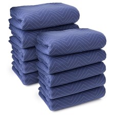 10 Moving Blankets Furniture Pads - Deluxe Pro - 80" x 72" Royal Blue