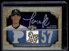2013 Topps Triple Threads Black Silver Ink Tommy Milone Auto Jersey 03/25