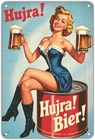 Vintage Beer Pinup Metal Sign Wall Decor 8 x 12 inch