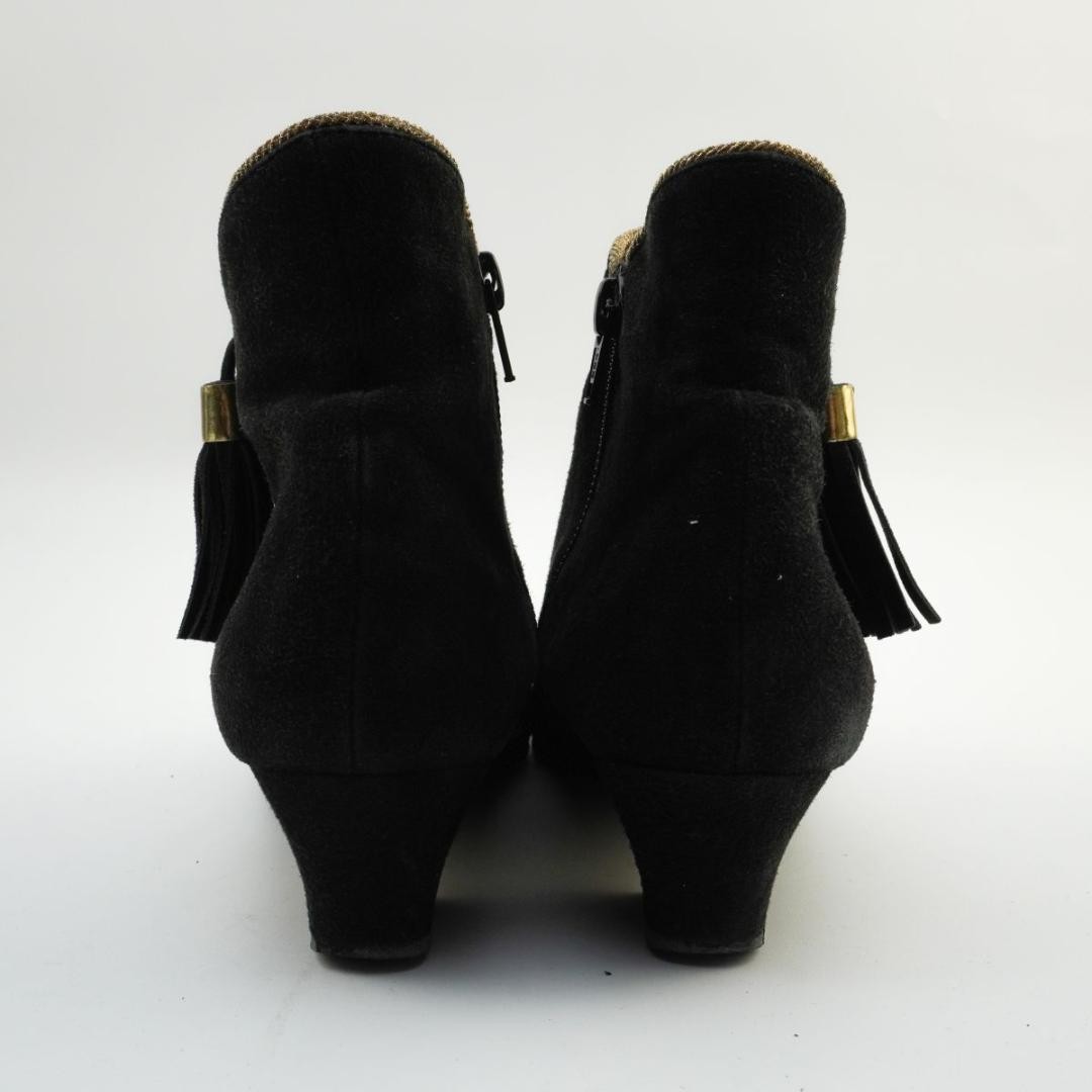 Saint Laurent Short Boots Shoes EU 35.5 US 5.5 Suede Black Authentic thumbnail 18