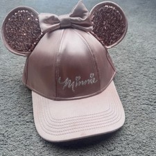 Disney Minnie Mouse Ears Pink Glitter Snap Back Hat OSFM