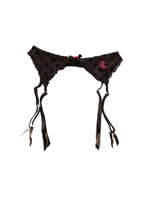 L'AGENT BY AGENT PROVOCATEUR Damen Strumpfgürtel Dessous gepunktet schwarz Größe S
