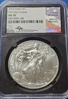 A 2020 $1 American Silver Eagle NGC MS70 FDI Mercanti Signature Black Core